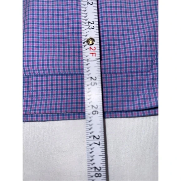 Mizzen Main Leeward 1/4 Zip Pullover Mens S Blue Pink Check Zip Pocket Mock Neck - Picture 10 of 13